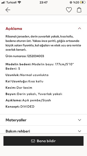 H&M H&M Overlok Detaylı Ribanalı Üst