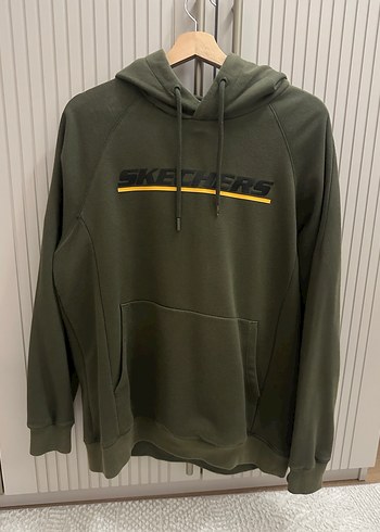 Skechers erkek Baskılı Haki Kapüşonlu Sweatshirt