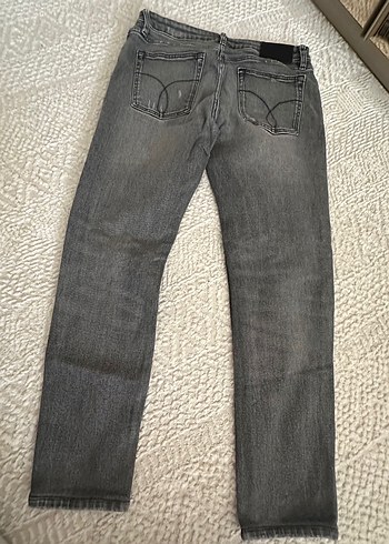 Gri Erkek Bol Kesim Denim Pantolon - Görsel 2