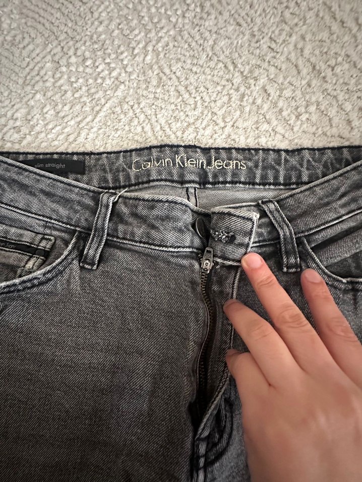 Gri Erkek Bol Kesim Denim Pantolon - Görsel 3