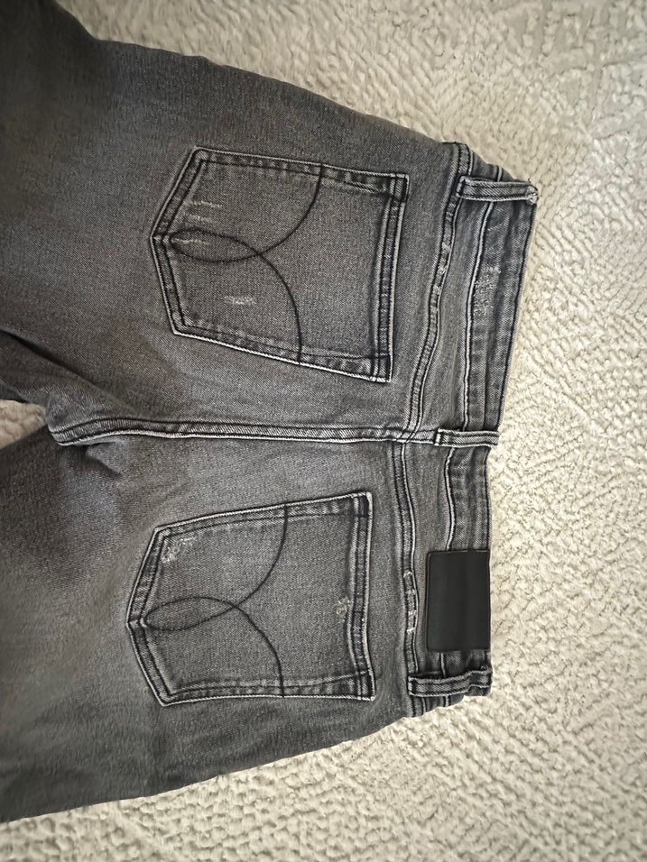 Gri Erkek Bol Kesim Denim Pantolon - Görsel 5