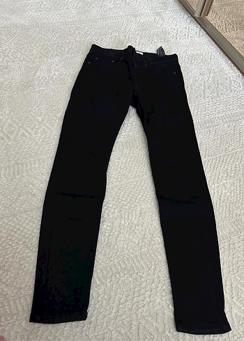 Siyah Kuşaklı Erkek Denim Pantolon - Görsel 2