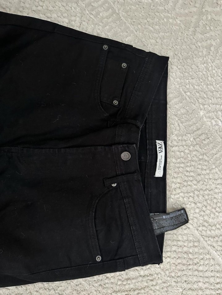 Siyah Kuşaklı Erkek Denim Pantolon - Görsel 4