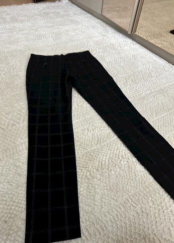 Siyah Kareli erkek Kumaş Pantolon - Görsel 3