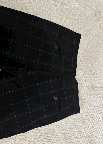 Siyah Kareli erkek Kumaş Pantolon - Görsel 6