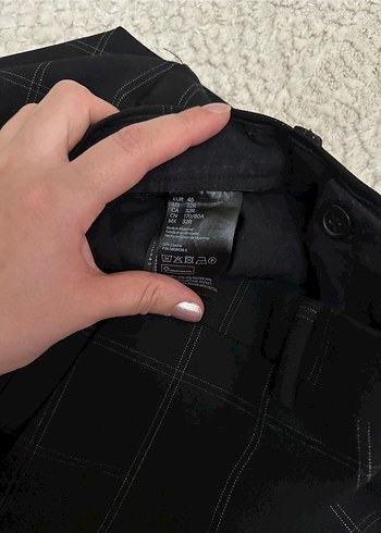 Siyah Kareli erkek Kumaş Pantolon - Görsel 5