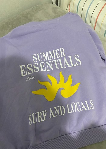 Mor Kapüşonlu Kadın Sweatshirt - Görsel 2