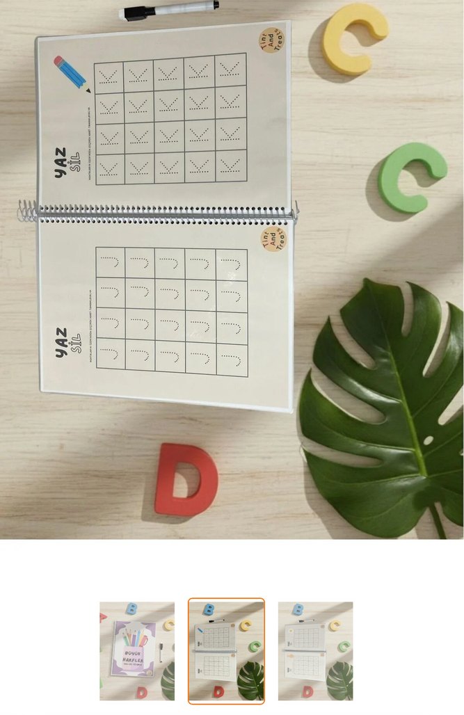 Büyük Harfler Yaz-Sil Kitabım - Görsel 2