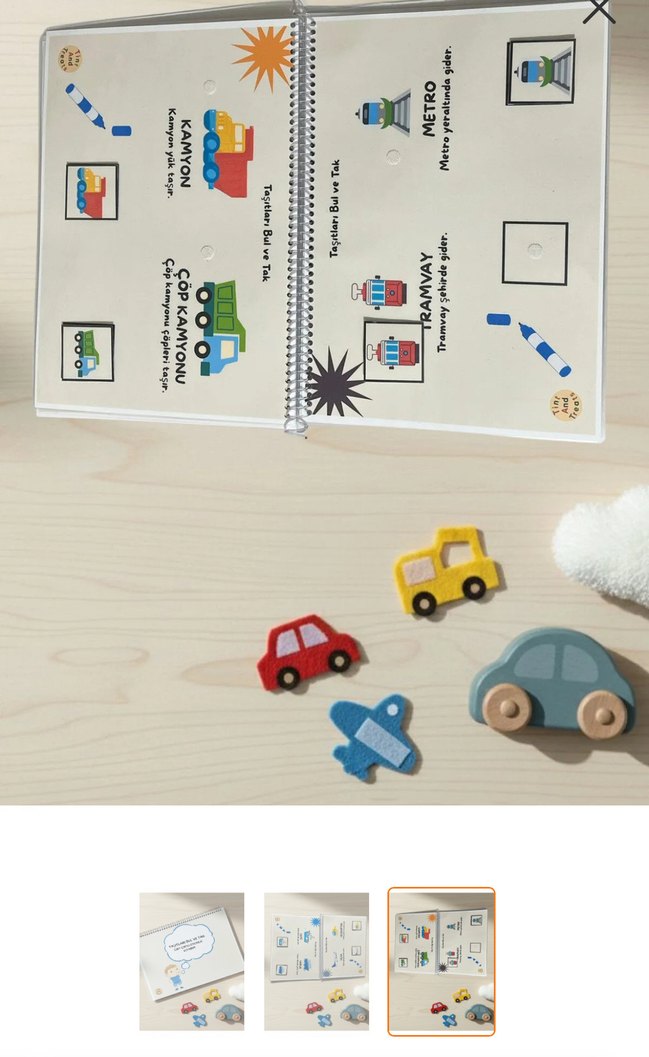 Taşıtları Bul ve Tak Cırt Cırtlı Etkinlik Kitabı - Görsel 3