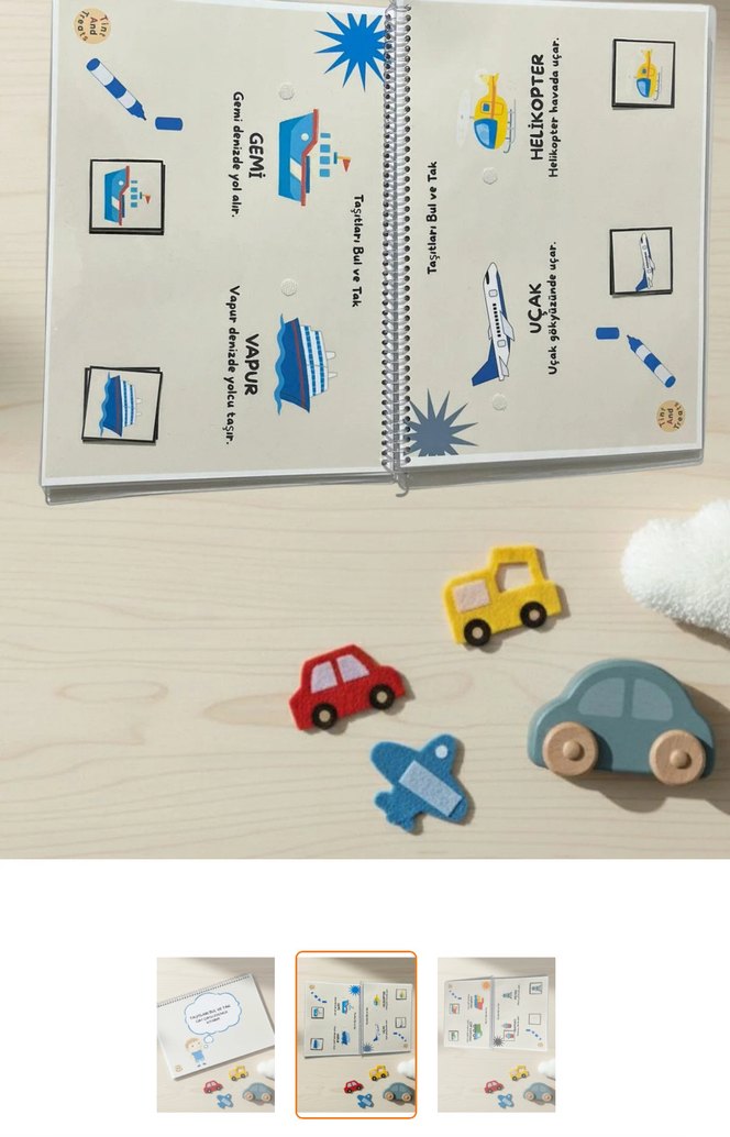 Taşıtları Bul ve Tak Cırt Cırtlı Etkinlik Kitabı - Görsel 2