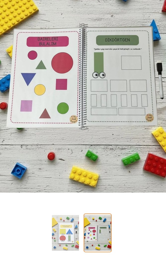 Geometrik Şekiller Çizgi Çalışması Kitabım  8 Sayfa - Görsel 2
