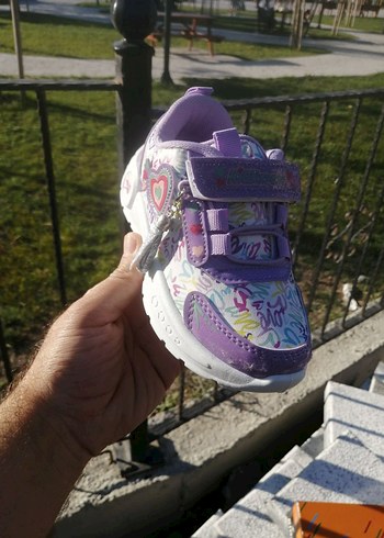 Mor Kız Çocuk Spor Ayakkabı Velcro