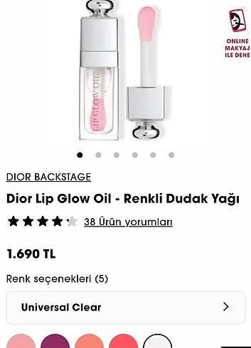 Beden pembe Renk Dior lip oil
