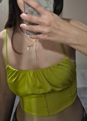 fıstık yeşili şık büstiyer - Görsel 2