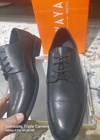 Hotiç Siyah Deri Bağcıklı Klasik Erkek Ayakkabı Hotiç orjinal
