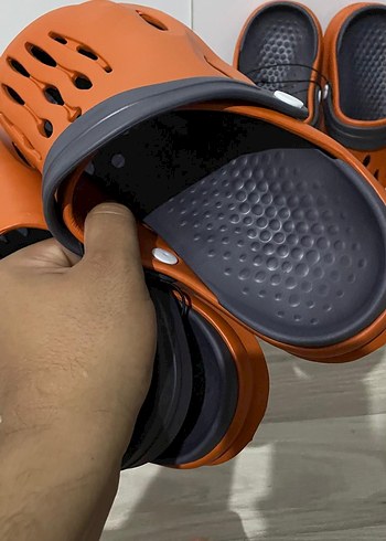 Tokalı Turuncu İçi Antresit Erkek Terlik - Görsel 4