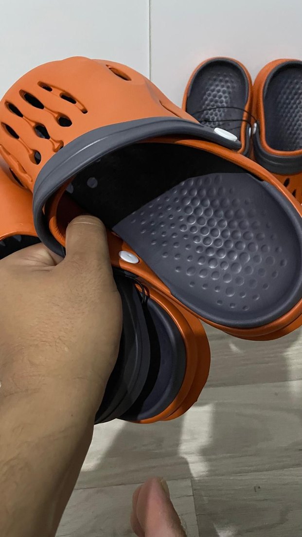 Tokalı Turuncu İçi Antresit Erkek Terlik - Görsel 4