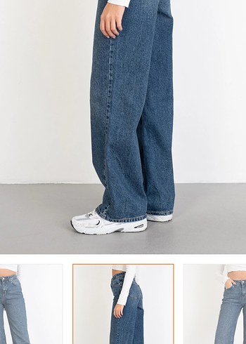 Kadın Geniş Kesim Midi Boy Denim Jean - Görsel 5