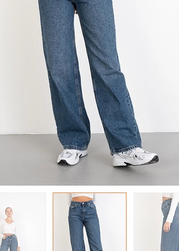 Kadın Geniş Kesim Midi Boy Denim Jean - Görsel 3