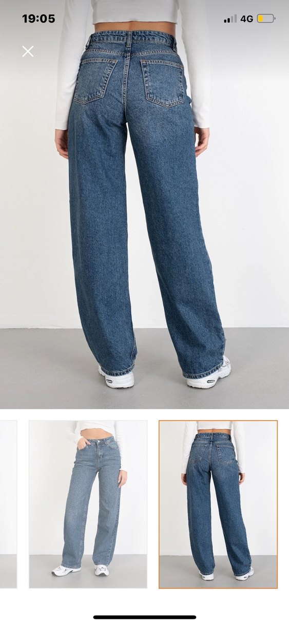 Kadın Geniş Kesim Midi Boy Denim Jean - Görsel 2