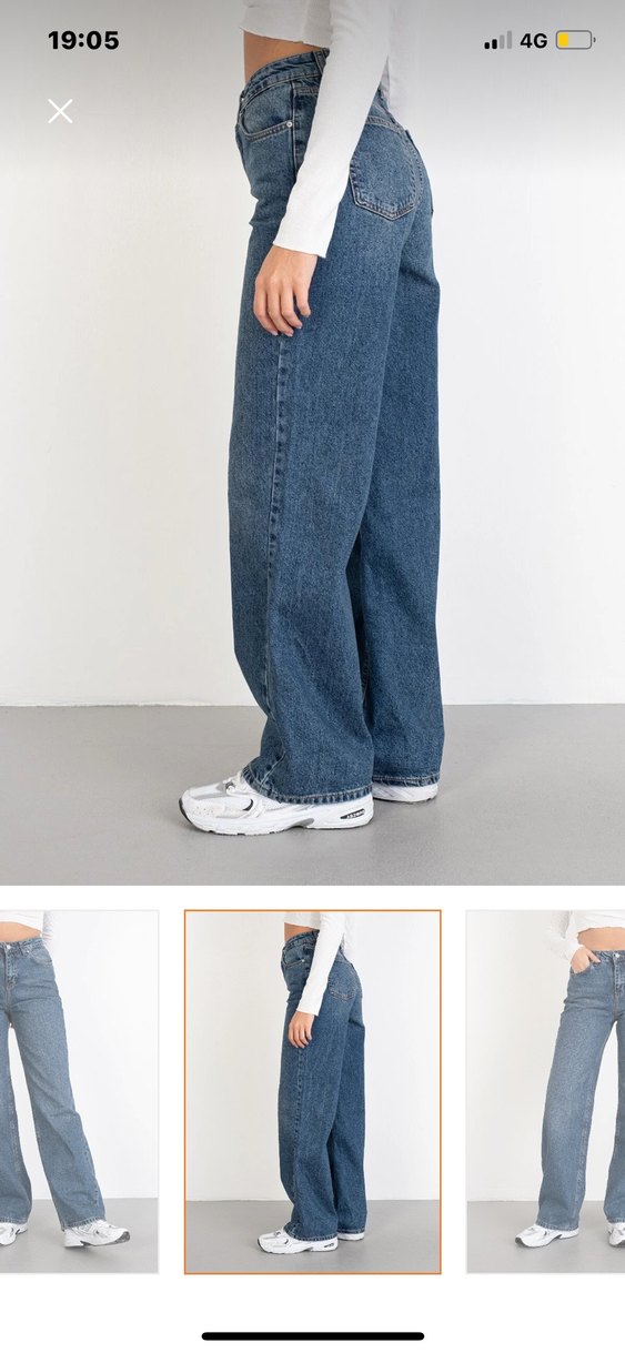 Kadın Geniş Kesim Midi Boy Denim Jean - Görsel 5