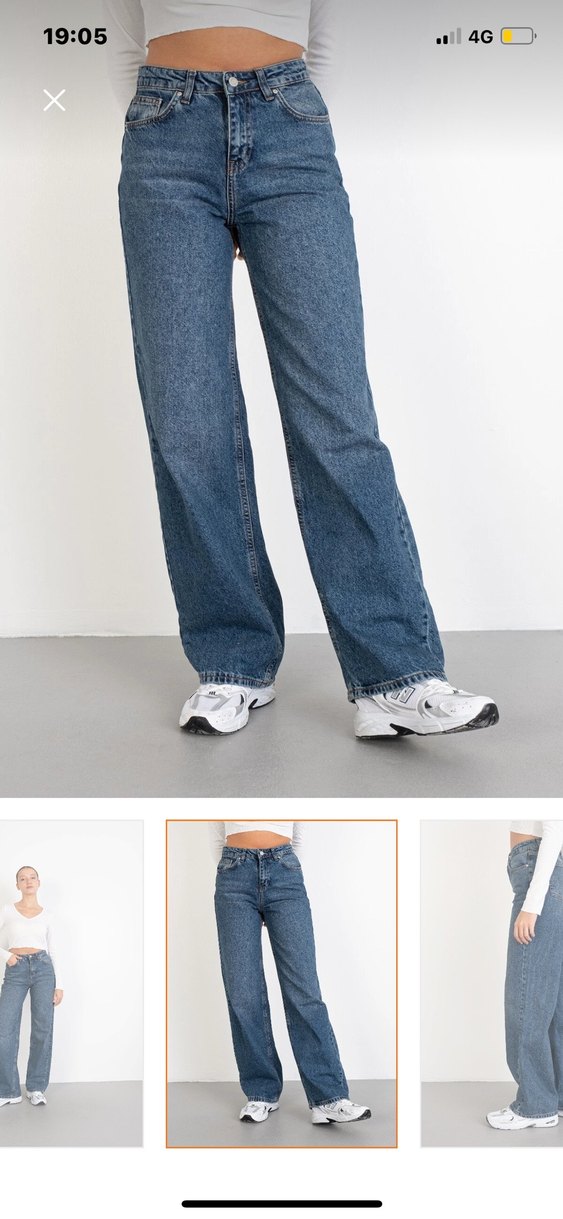 Kadın Geniş Kesim Midi Boy Denim Jean - Görsel 3