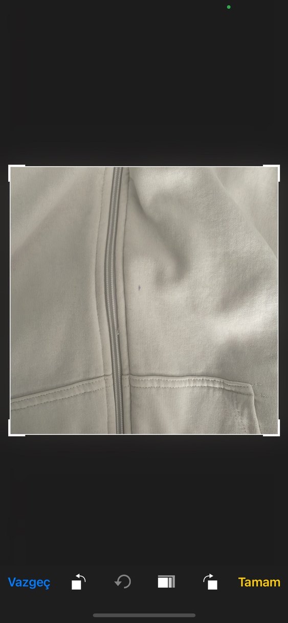 Beyaz Kapüşonlu Fermuarlı Sweatshirt - Görsel 4