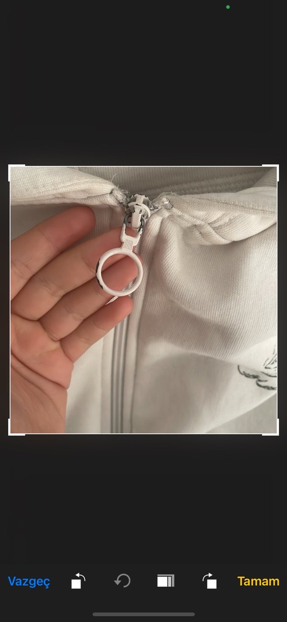 Beyaz Kapüşonlu Fermuarlı Sweatshirt - Görsel 3