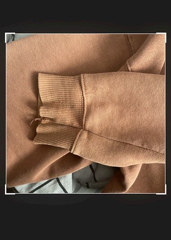 Kadın Kahverengi Fermuarlı Sweatshirt - Görsel 3