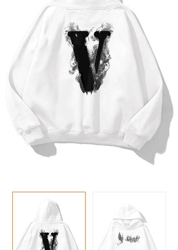 Kadın Beyaz Kapüşonlu Baskılı Sweatshirt - Görsel 2