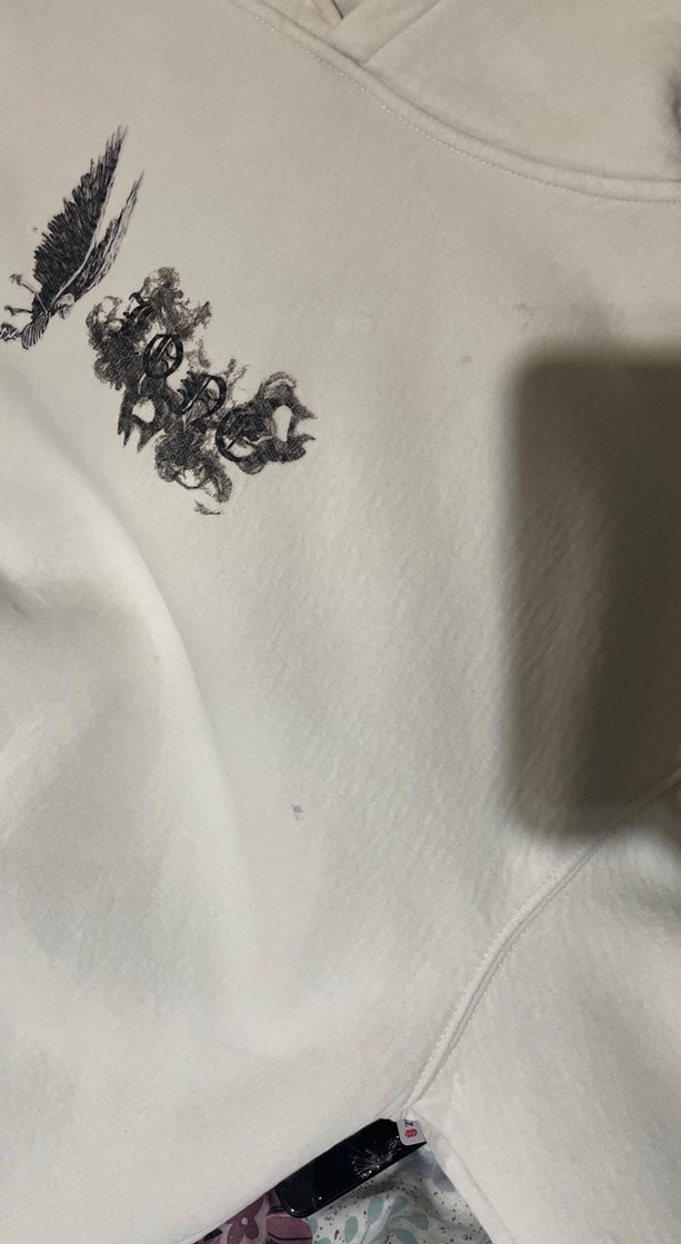 Kadın Beyaz Kapüşonlu Baskılı Sweatshirt - Görsel 3