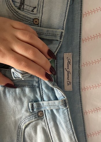 Kadın Yeşil Bağcıklı Mini Denim Şort - Görsel 2