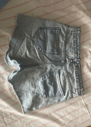 Gevşek Kesim Kadın Mavi Kot Şort - Görsel 3