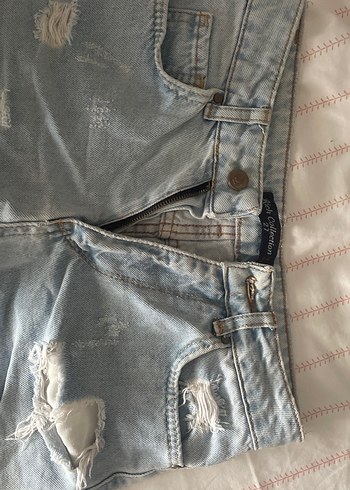 Gevşek Kesim Kadın Mavi Kot Şort - Görsel 2