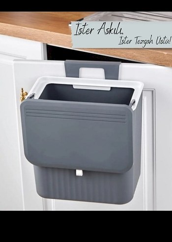  Beden Gri 15 Litre Kapasiteli Kesmece Üstü Çöp Kutusu