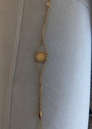 Diğer Zincir Detaylı Vintage Bohem Altın Bileklik