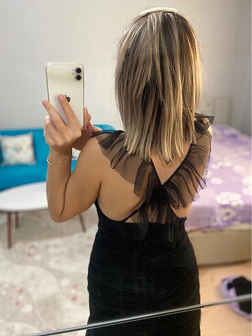 Trendyol & Milla Siyah sırt detaylı elbise