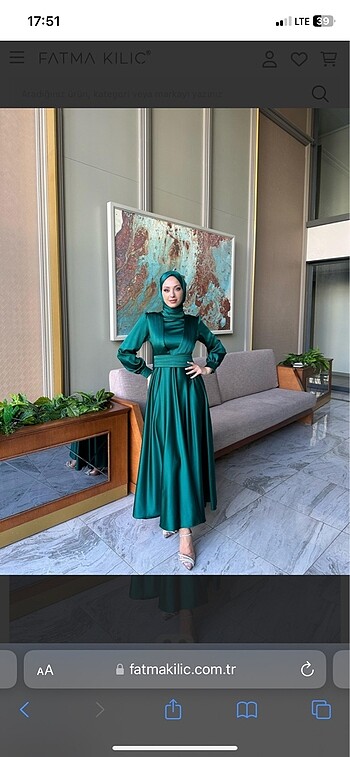 Fatma kılıç abiye zümrüt yeşili eslem modeli