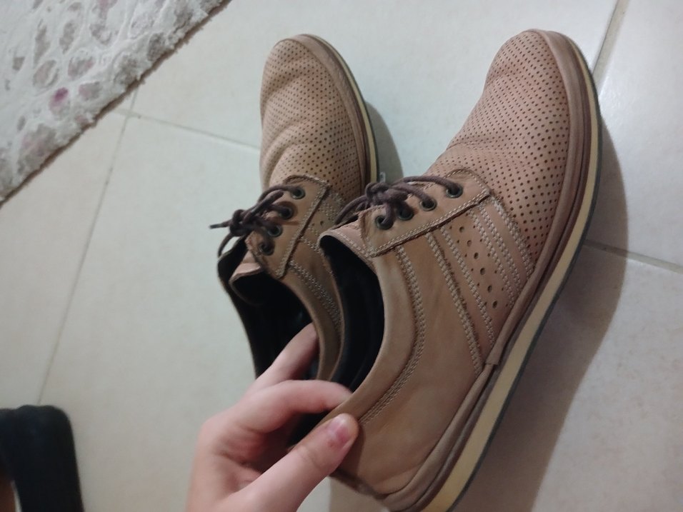 Bej Cassual divase Erkek Ayakkabı Bağcığı - Görsel 2