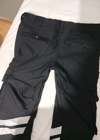 Siyah unisex pantolon Bel Detaylı - Görsel 3