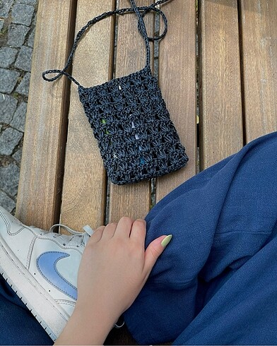 örgü askılı mini çanta handmade minibag
