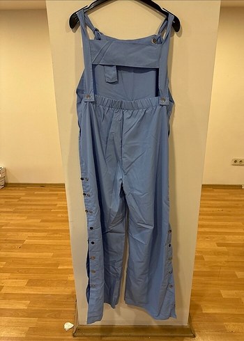 Rahat Kesim Mavi Denim Hamile Tulum - Görsel 4