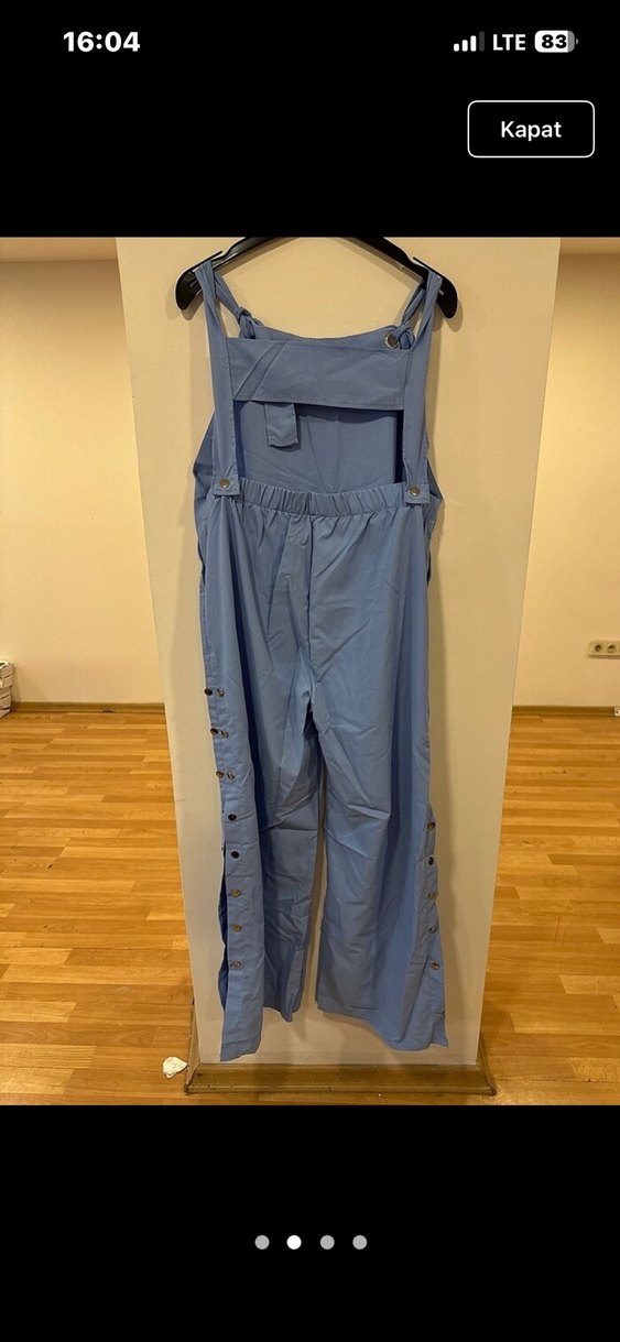 Rahat Kesim Mavi Denim Hamile Tulum - Görsel 4