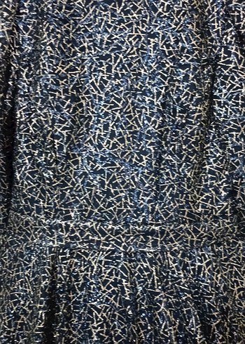 38 Beden lacivert Renk Navy Vintage Uzun Kollu Pilili simli Abiye