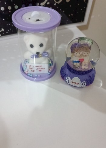 Mor Renkli Figürin ve Kar Küresi Seti - Görsel 2