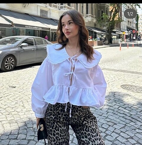 Bağlamalı bebe yakalı gömlek