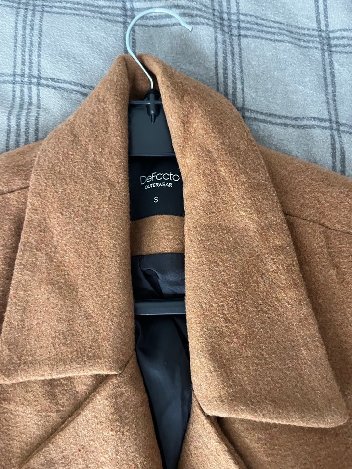 Düğmeli Kahverengi Midi Kadın Kaban - Görsel 2