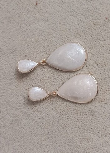 krem altın küpe - Görsel 4