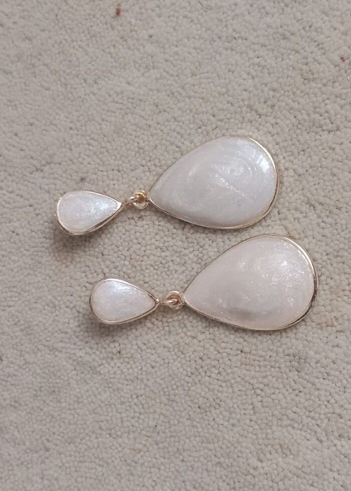 krem altın küpe - Görsel 4