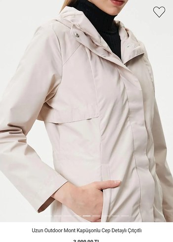 Beyaz Midi Boy Kadın Yağmurluk - Görsel 3